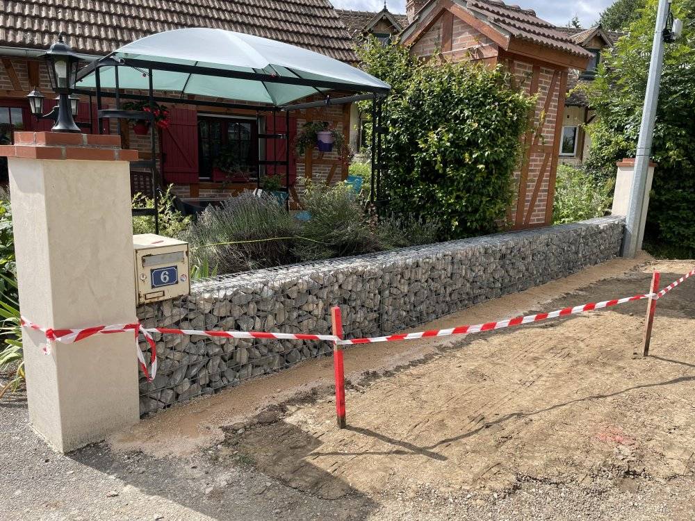 muret de gabion sur la commune de Toutenant
